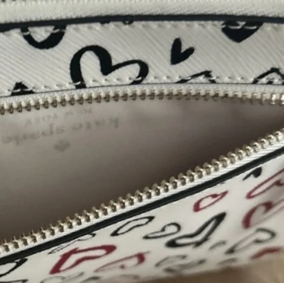 NWT NEW Kate Spade New York ♠️ Cameron Scribble Hearts Wristlet Wallet - Picture 6 of 8